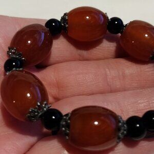 Carnelian Beaded Adjustable Bracelet
